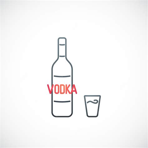Premium Vector Vodka Line Icon Bottle Of Vodka And Shot