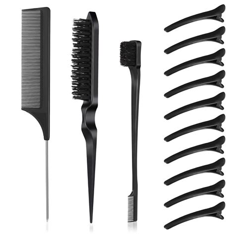 Rumbeast 13Pcs Black Hair Styling Combs Set, Include Bristle Hair Brush