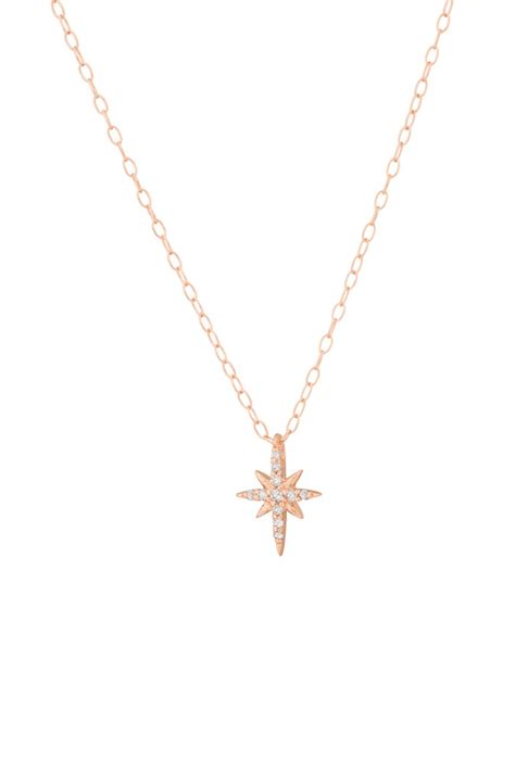 18k yellow gold made with swarovski crystal guiding star pendant necklace small. Celine Daoust 14kt Rose Gold North Star Diamond Pendant ...