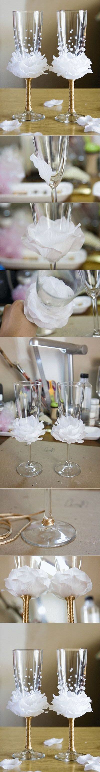 Diy Flower Bead Decorated Wine Glasses Diy And Crafts Tutorials Diy