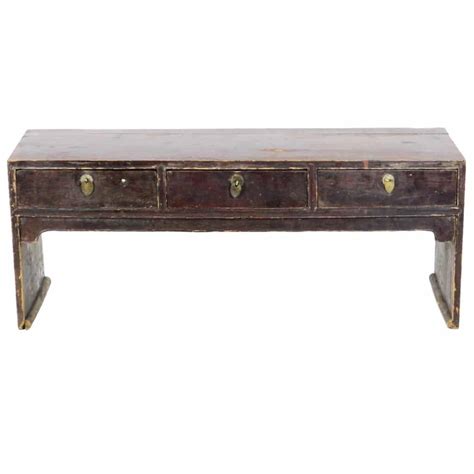 With our desks & tables in a wide range of sizes and styles, you'll find one that fits whatever you want to do in whatever space you have. Antique Chinese 50 inch long 3 Drawer Low Kang Table Dark Brown
