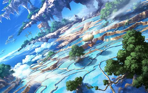 Blue Fantasy World Wallpaper Anime Wallpaper Better