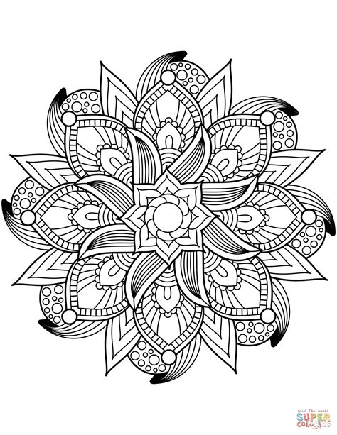 The colouring of mandalas can be very relaxing and will improve concentration. Flower Mandala coloring page | Free Printable Coloring Pages