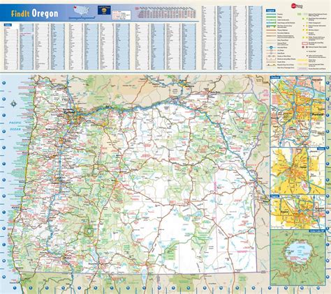 Large Detailed Roads And Highways Map Of Oregon State With National