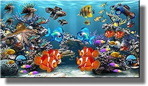 Fish Aquarium Picture On Stretched Canvas Wall Art Décor Ready To Hang