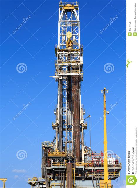 Derrick Of Tender Drilling Oil Rig Barge Oil Rig Stock Image Image