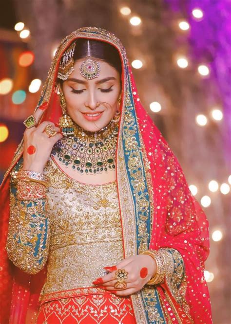 pakistani actress hania aamir inspired ethereal bridal looks nikah bridal dress
