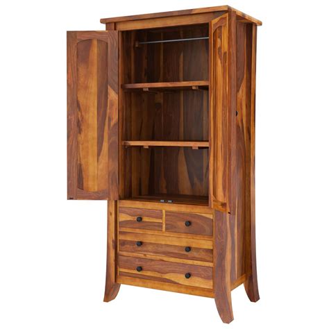 Retailers have a wide variety of armoires and wardrobes provide maximum storage while retaining the unique look of the old style. Georgia Rustic Solid Wood Wardrobe Armoire Closet with 4 Drawers