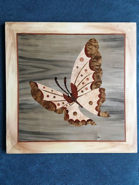 Butterfly Wood Wall Decor Butterfly Wood Art Marquetry Etsy