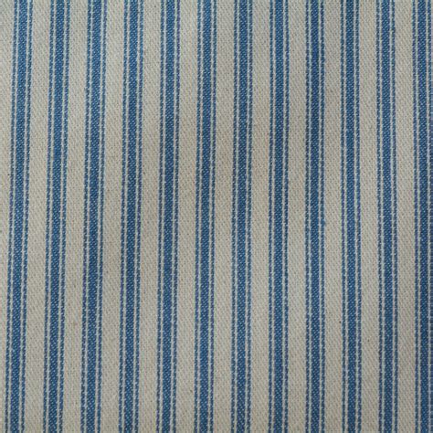 Vintage Ticking Upholstery Fabric Blue And Beige Stripe Fabric