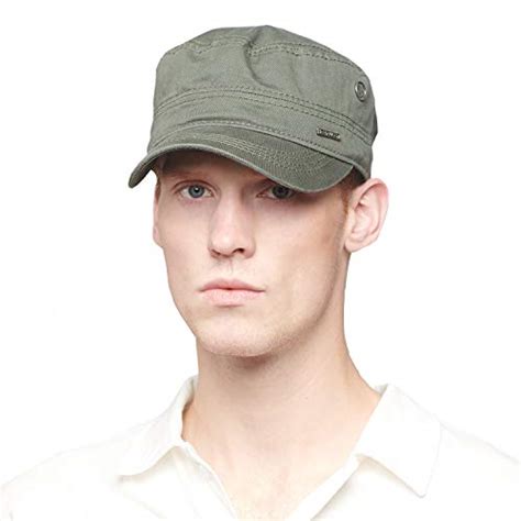 CACUSS Men S Cotton Army Cap Cadet Hat Military Flat Top Adjustable