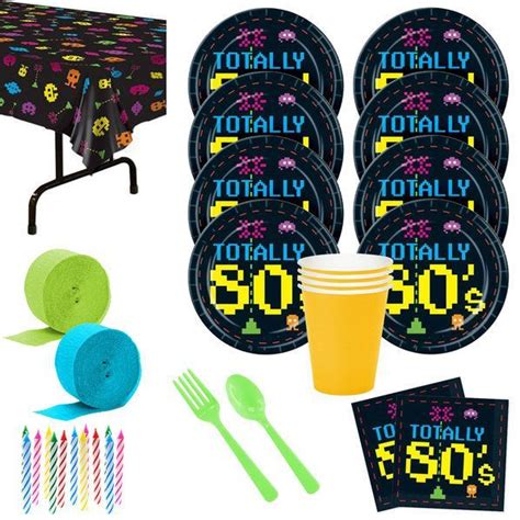 Check Out Totally 80s Deluxe Party Tableware Kit Serves 8