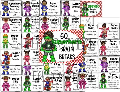 Superhero Brain Breaks Pink Oatmeal Shop Brain Breaks Superhero