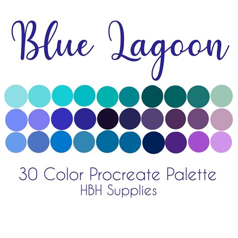 Blue Lagoon Procreate Palette Procreate Swatch File Blue Procreate