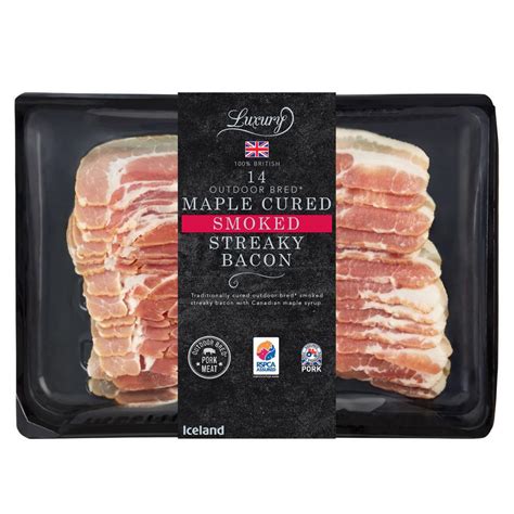 Iceland Luxury 100 British 14 Outdoor Bred Maple Cured Streaky Bacon
