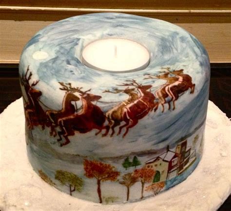 Hand Painted Scenic Cake With Candle Cake By Daisy Cakesdecor