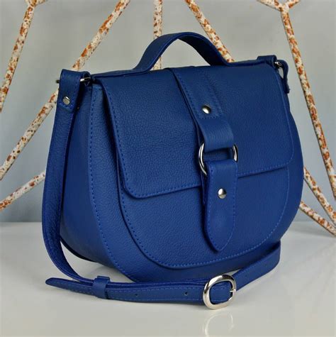 Handcrafted Blue Leather Saddle Bag Bags Leather Handbags Leather