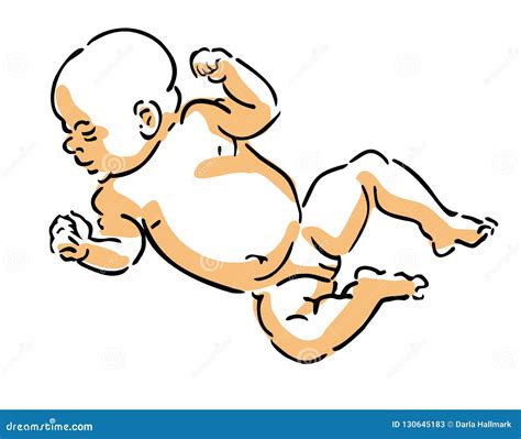Newborn Infant Artistic Illustration Stock Vector Illustration Of
