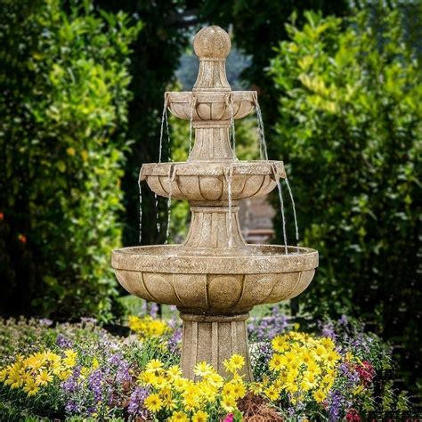 Garden Water Fountain Patio Outdoor Classic Decor 3 Tier 45 Fiberglass