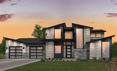 This 2 Story Modern House Plan Comes With A Main Floor Master Suite