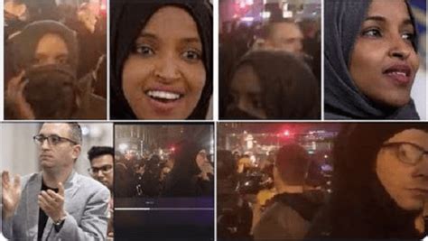 Ilhan Omar Spotted With Violent Protesters Outside President Trumps