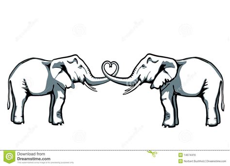 Elephant Love Stock Vector Illustration Of Kiss Valentine 14674416