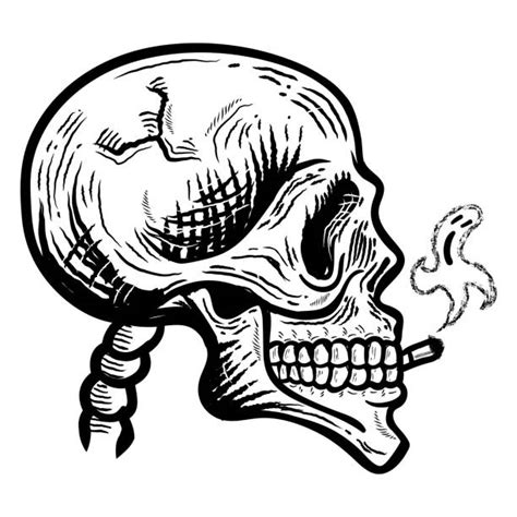 Gangster Skull Tattoos Drawing Illustrations Royalty Free Vector