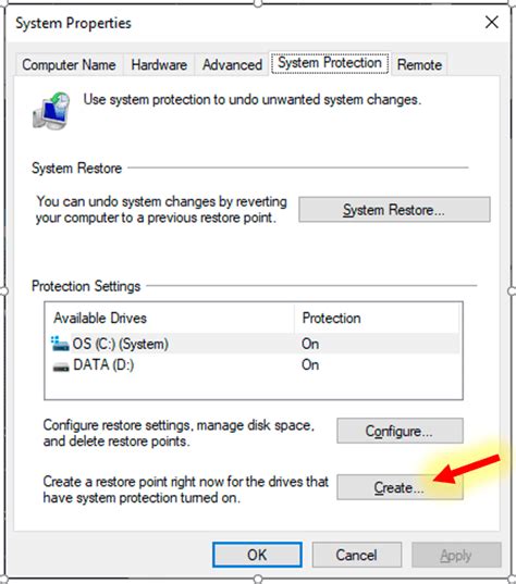 Create A Restore Point On Windows 10