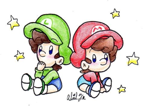 Baby Mario and Baby Luigi | Super mario art, Mario and luigi, Mario art