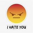 "I hate you emoji" Sticker for Sale by EliteDesignClub | Redbubble