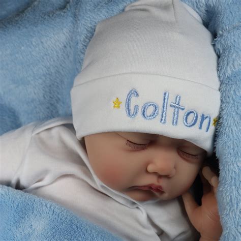 Personalized baby hat with stars - micro preemie / preemie / newborn ...