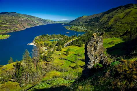 Columbia River Valley Landscape In Oregon Image Free Stock Photo