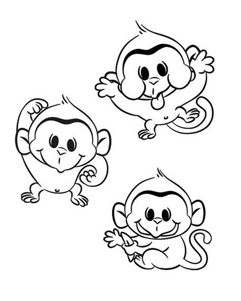 When autocomplete results are available use up and down arrows to review and enter to select. three funny monkey coloring page: three-funny-monkey ...