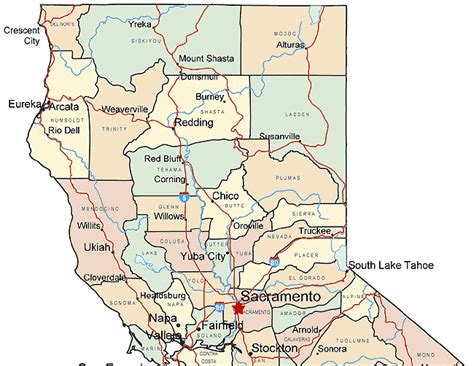 News Tourism World Map Of Northern California Area