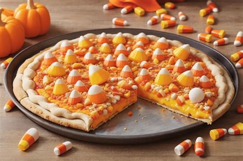 Premium AI Image Candy Corn Pizza On A Plate