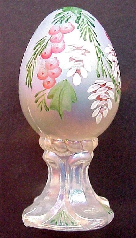 Fenton French Satin Milk Glass Collection Egg Art Fenton Glassware