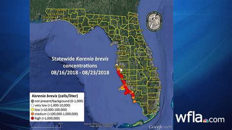 Red Tide Florida Beach Map Assistantwas