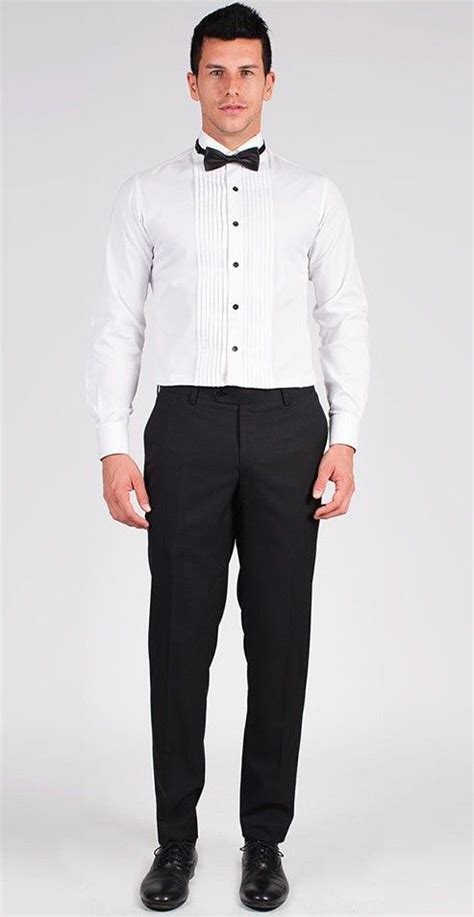 Pleated Front Tuxedo Shirt Complete Your Formal Look With Pleated White