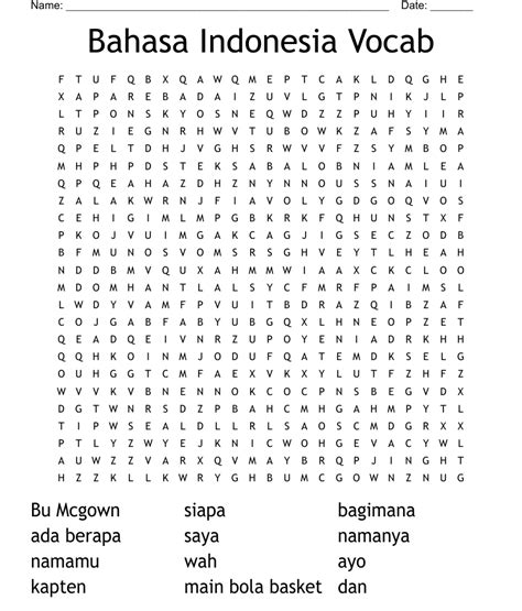 Bahasa Indonesia Vocab Word Search Wordmint
