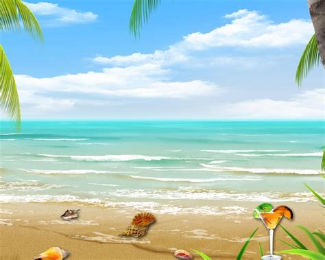 Free Download Tropical Beach Vector Collage Hd Wallpaper Wallpaper List