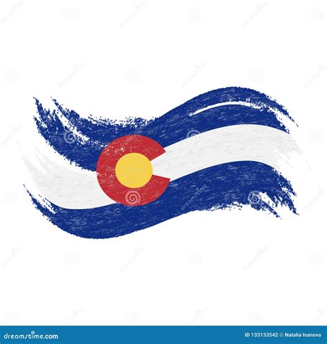 National Flag Of Colorado Designed Using Brush Strokes Isolated On A