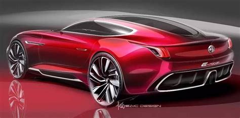 mg e motion concept electric coupe surfaces online photos 1 of 3
