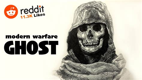 Drawing Modern Warfare Ghost With Pencil 콜오브듀티 모던워페어 고스트 그리기 Youtube