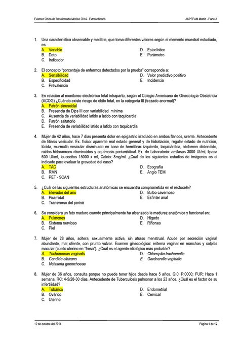 Examen RMP 2014 EXT Una característica observable y medible que toma