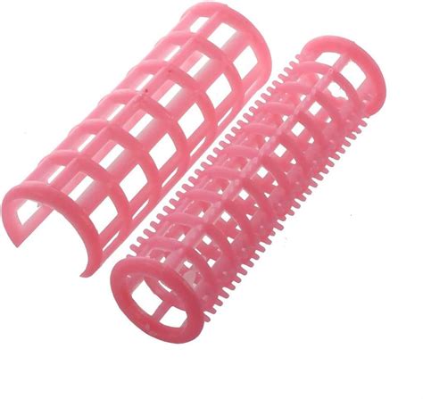 Hair Rollers12 Pcs Pink Plastic Diy Hair Styling Roller Curlers Clips