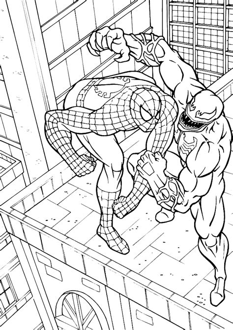 Spiderman Vs Venom Spiderman Cartoon Coloring Pages Spiderman