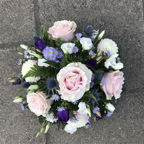 Pink And Mauve Posy Arrangement Funeral Flowers Tribute Wreath Small