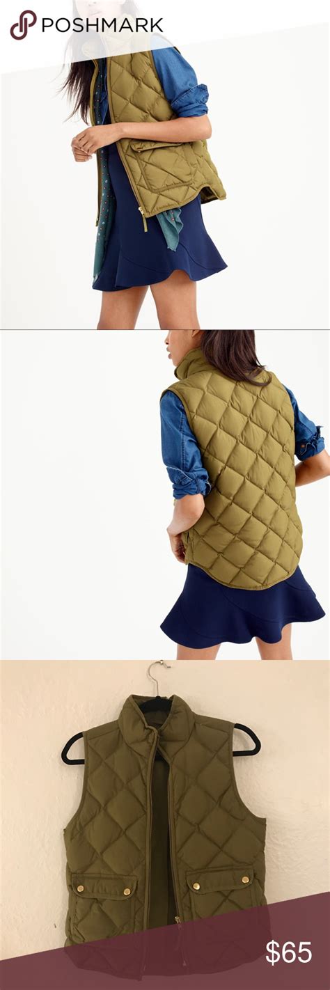 Jcrew Excursion Quilted Puffer Vest Olive Clothes Design Fashion
