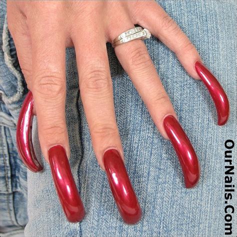 my nails polished in a metallic red i wish i could remember the name of this color as it is so