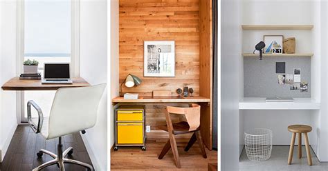 Small Home Office Idea Make Use Of A Small Space And Tuck Your Desk